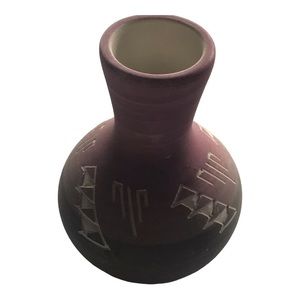 Native American Handmade Pottery Bud Vase.